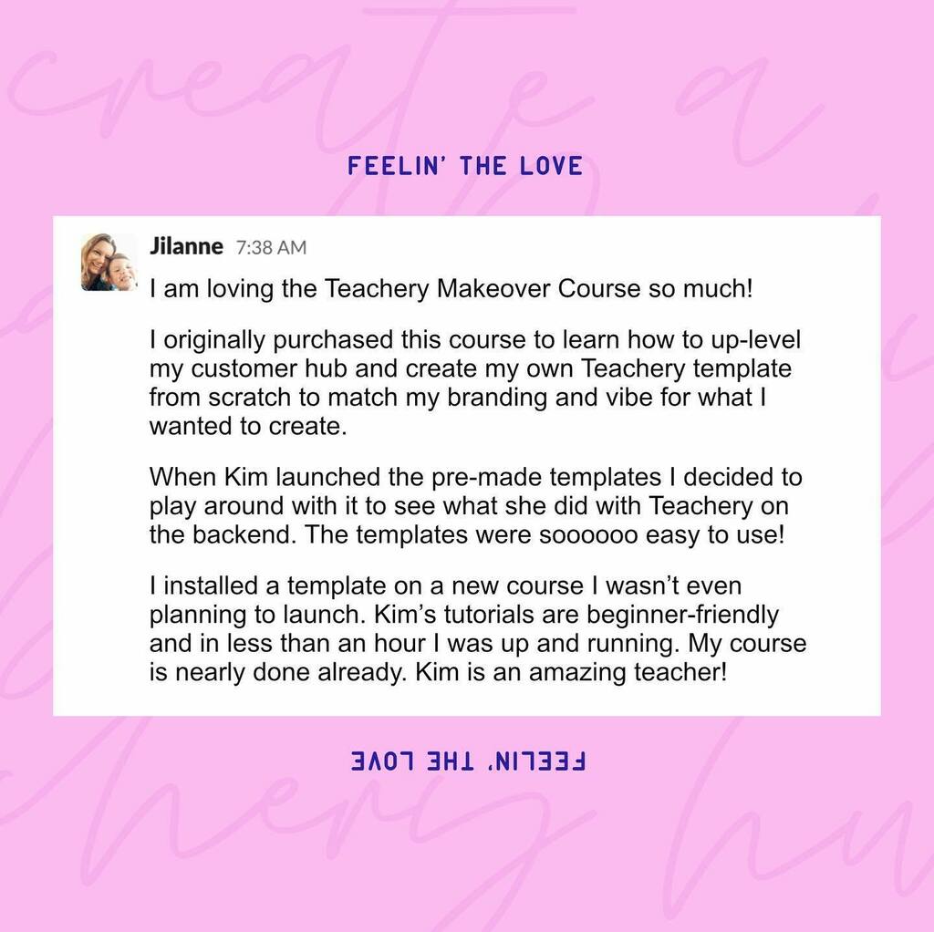 kimlovesdesign's tweet photo. In business it's often about taking the path of least resistance, and @jilanneholder is a great example of that. She originally bought my Teachery Makeover course to learn how to revamp her entire customer hub from scratch, but then realised she could get up and running much… https://t.co/b3HfZkeVKJ