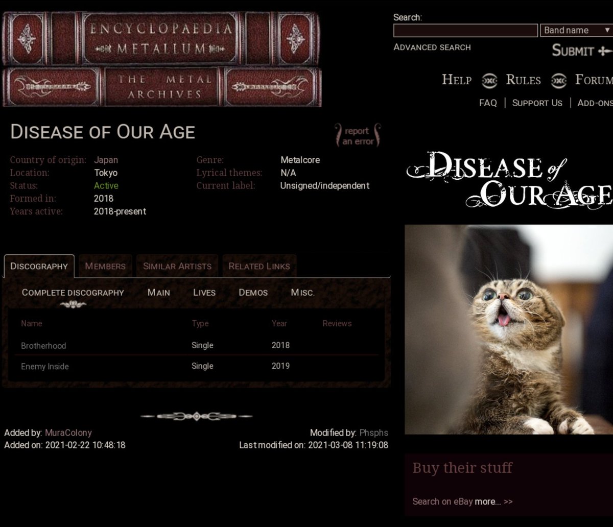 diseaseofourage's tweet photo. We're catcore band https://t.co/JKauGzK44K