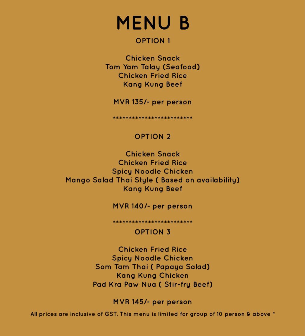 chimthaimv's tweet photo. We have prepared special group menu exclusively for 🌸𝐌𝐀𝐀𝐇𝐄𝐅𝐔𝐍 𝟏𝟒𝟒𝟐🌸
( 1st April 2021 - 12th April 2021)
Group menu is applicable for 10 pax or more &amp; is now open for PRE ORDER. Delivery to MALE’ &amp; HULHUMALE’ https://t.co/iT3UHgxCS4