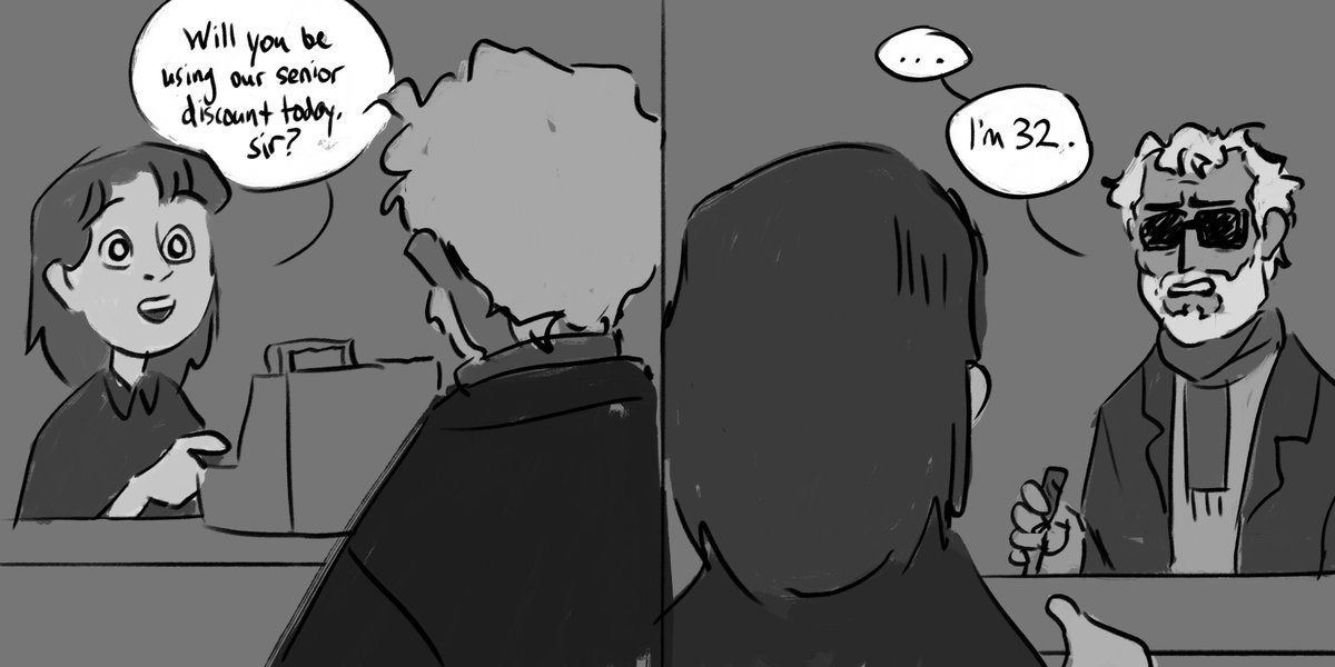 My post-canon Jon having completely white hair has so much potential so here's this. #magnuspod