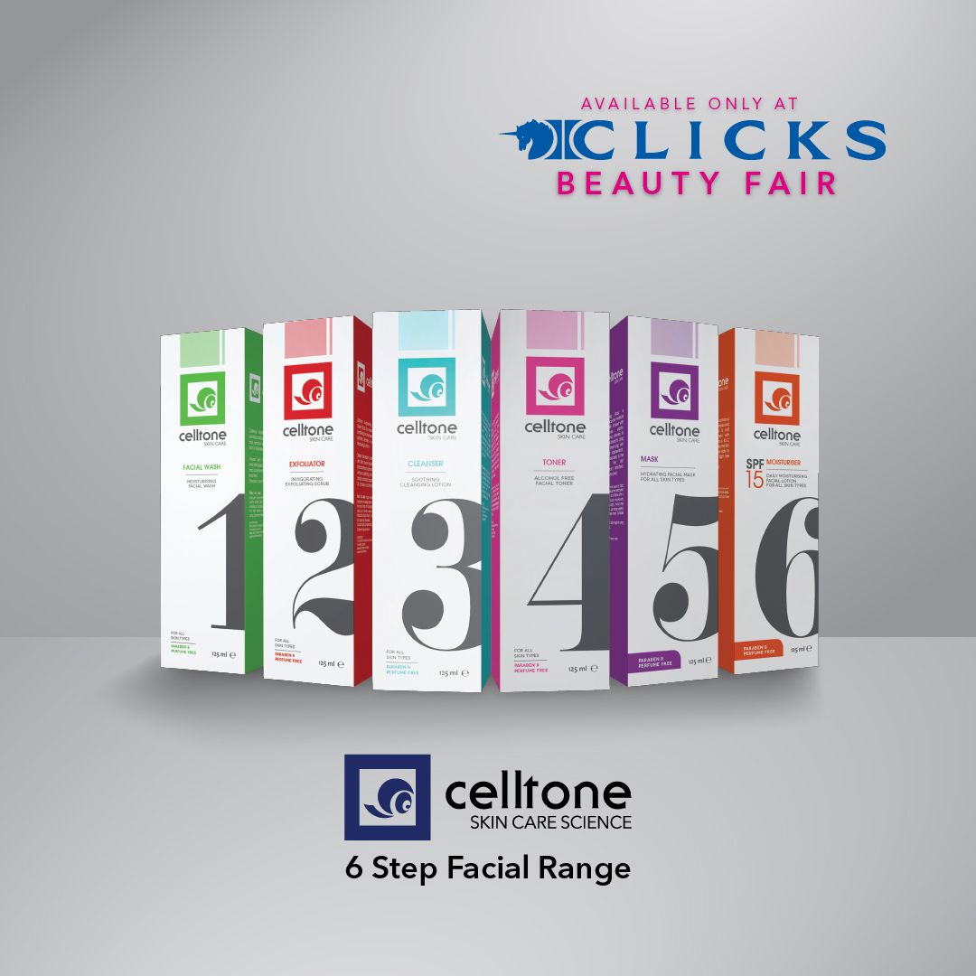 CelltoneSA's tweet photo. ✨ Don’t miss the @Clicks_SA Beauty Fair, happening from 25 March to 21 April 2021! ✨
Get 3 for the price of 2 on your favourite #Celltone facial products at @Clicks_SA stores nationwide, including our 6-Step range products that allow you a daily spa routine. https://t.co/kTmICXozCn