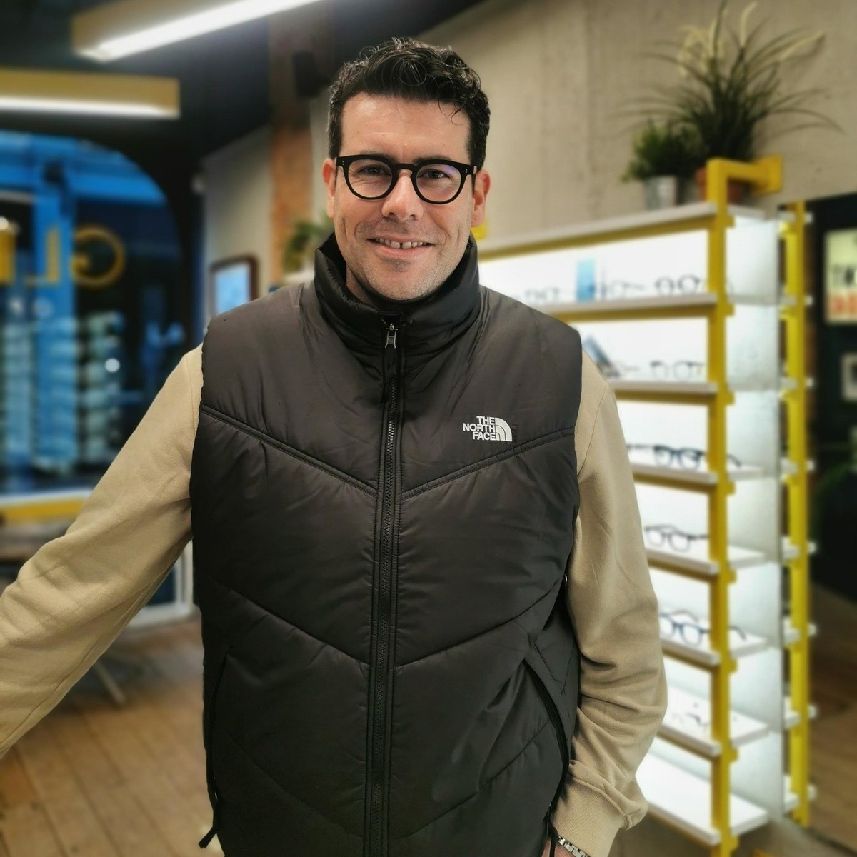 Eyewear lover Adam in his new Ann et Valentine frames. That's the smile of a very happy man.