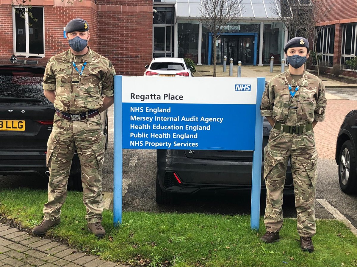 RAF_Regiment's tweet photo. RAF Regiment have been providing support to the NHS in a variety of ways on #OpRESCRIPT. From supporting the NHS in South Wales with patient lateral flow testing and general duties to working as part of a Military Assessment team for the NHS in the North West of England. https://t.co/2G5bfkhqEY
