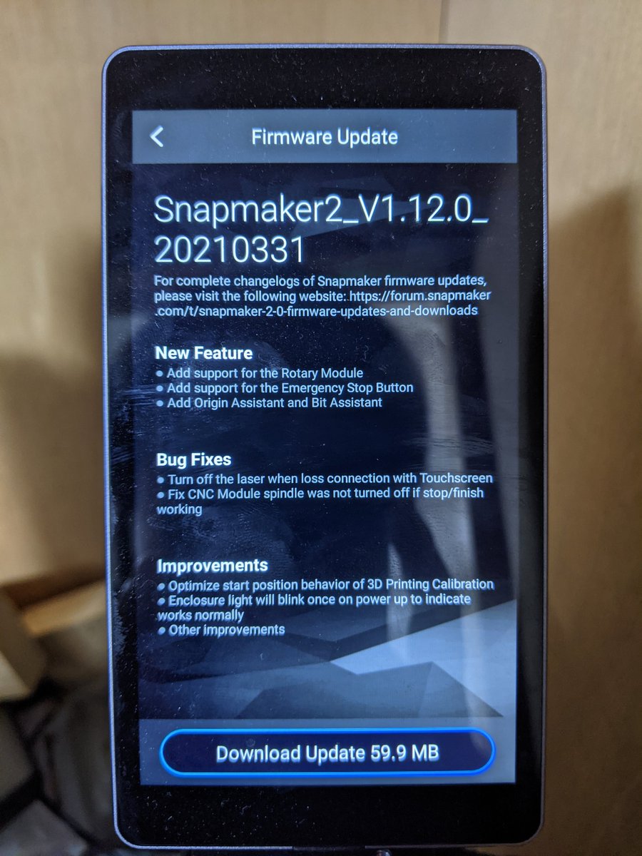 N3uuSp3ak's tweet image. #snapmaker2
Snapmaker2.0にファームのアップデート来てた。
ロータリーモジュールほしいなー