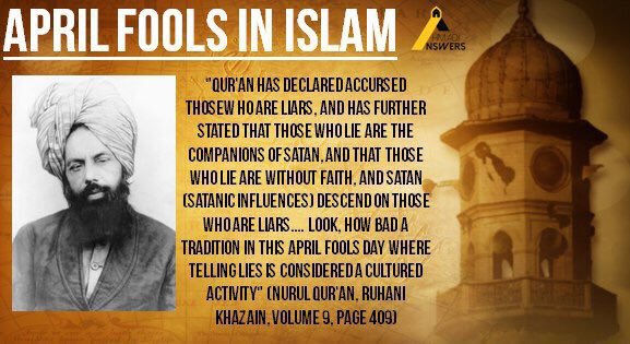 Shameemaparvin's tweet photo. The view of Islam on April Fools day. 

May Allah Protect us from all evils. Ameen!
#NoAprilFoolsDay https://t.co/ZP3d5cMSAk