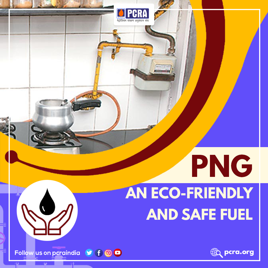 pcraindia's tweet photo. PNG is one of the cleanest burning fuels as well as it is safe in case of a leakage. Due to its light weight it disperses in the air avoiding any explosion.
#PCRA #ConserveFuture #PNG #Eecofriendly #Safefuel @PetroleumMin @moefcc https://t.co/HHgtRh67el