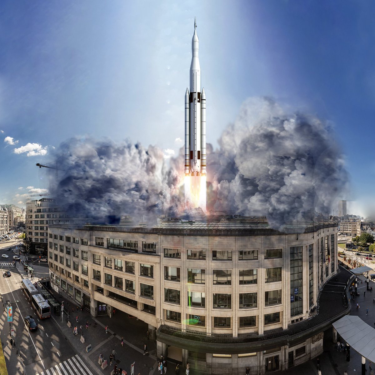 We are very excited to share with you that we just obtained the authorization to install a #rocket #launch pad on Central Station rooftop to have direct rocket connections between our #digital #campus BeCentral and #Silicon #Valley! 1st flight foreseen, 2025!!! 🚀 @elonmusk