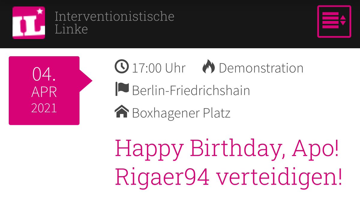 Alle Waffenexporte sofort stoppen!
Schluss mit dem EU-Türkei-Flüchtlings-Deal!
Sichere Flugwege nach Europa!
Heiko Maas ist ein Arschloch!
Frieden für Kurdistan! Freiheit für Öcalan! 

Demo in #Berlin am Ostersonntag 4. April:
interventionistische-linke.org/termin/happy-b…
#FreeApo #Rigaer94verteidigen