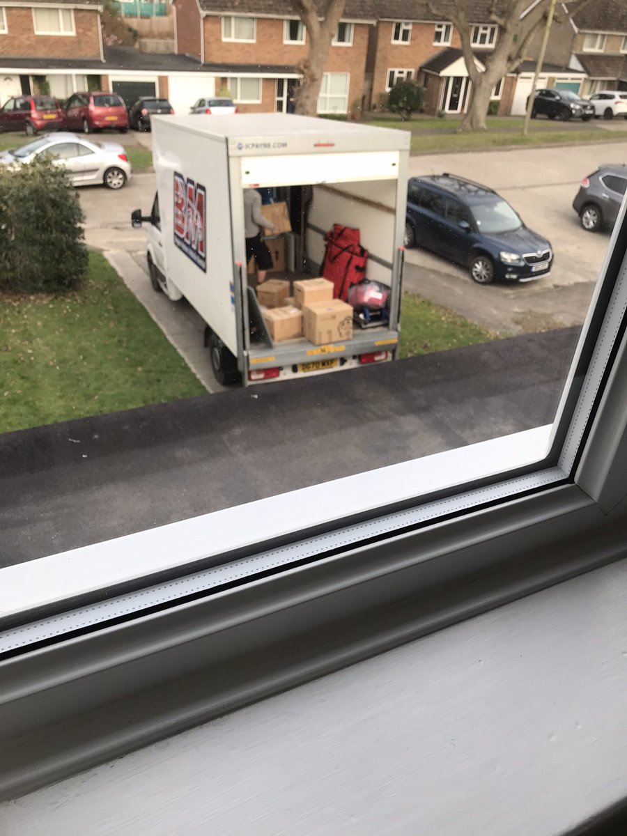 kenlenben's tweet photo. Removal part 2. Back to collect the remaining stuff from that manse.
Both times the removal team have started by packing the smaller items.
This ruins an important sermon illustration! #bigrocksfirst https://t.co/dCKORardkr