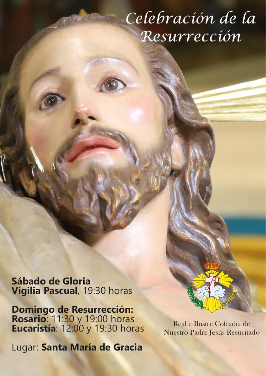 Este año no podremos sacar nuestra procesión a la calle pero nada podrá evitar que celebremos juntos la Resurrección de Cristo. Porque sabemos que tras el dolor de la muerte llegará la alegría de la Vida Eterna.