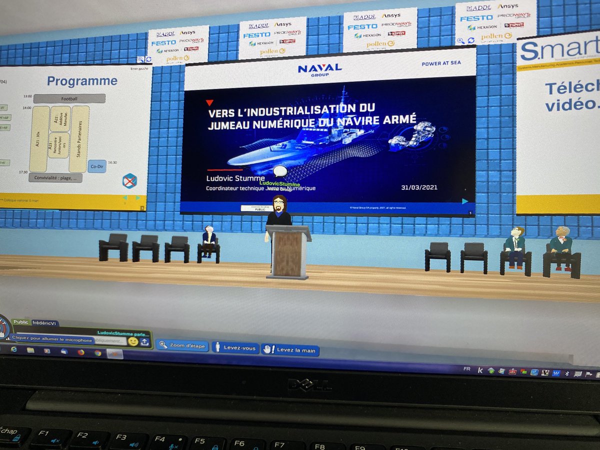 Coutellier2's tweet photo. Ouverture de la seconde journée du Colloque National S.mart avec une conférence plénière réalisée par Naval Group. https://t.co/kqqYy880Yt