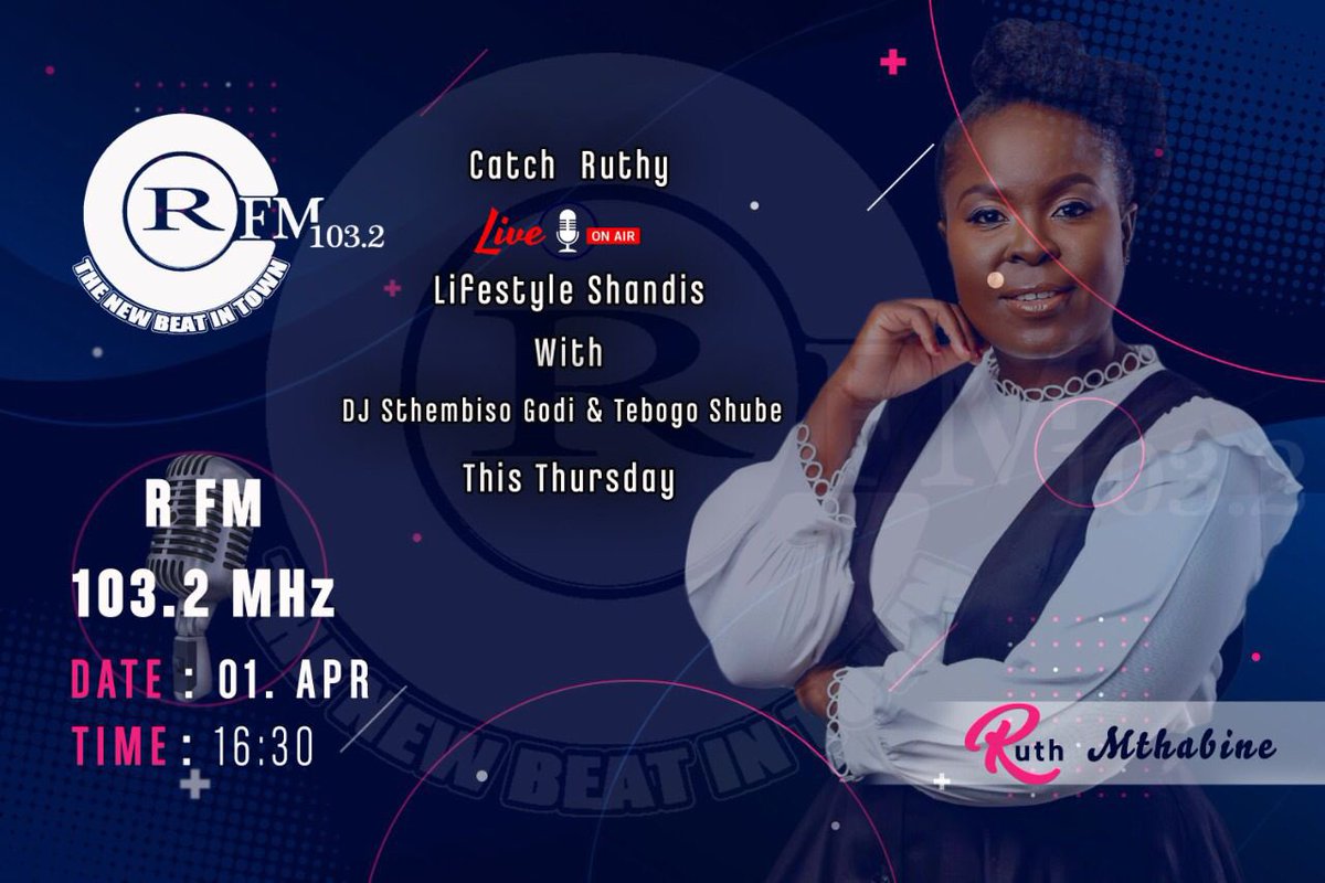 RMthabine's tweet photo. Hey Family we have a busy day ahead of us , but we can never be too busy to spread the word through music .We are still on our radio tour so please join me today on @CapricornFM at 11:53am and later on RFM at 16:30pm more details on each poster . Stay blessed #radio #Easter2021 https://t.co/PcjIRbLqjl