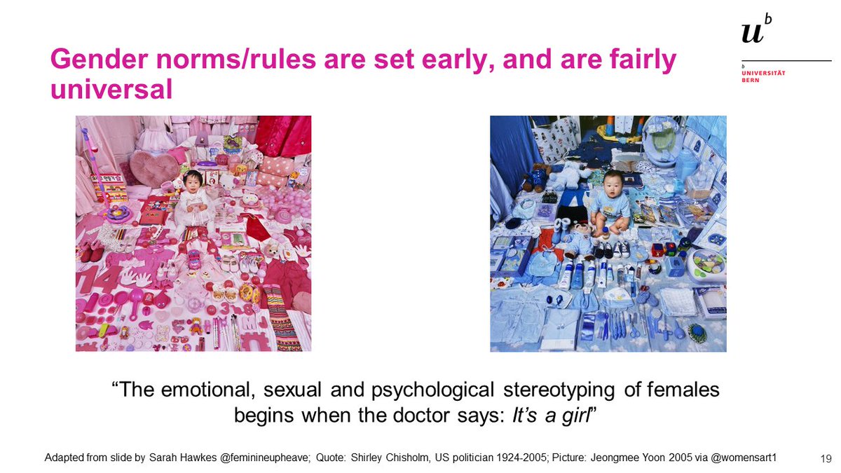 @womensart1 The perfect illustration for teaching 'Gender and Public Health' #GenderNorms #PinkAndBlue @unibern @ISPMBern @niee_stegg with thanks for original slide to @feminineupheave