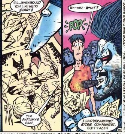 @docvalentine Writers took digs at it every now and then, there was an SDCC convention special where he gets mistaken for Simon Bisley and dragged around to sit on panels and do portfolio reviews 