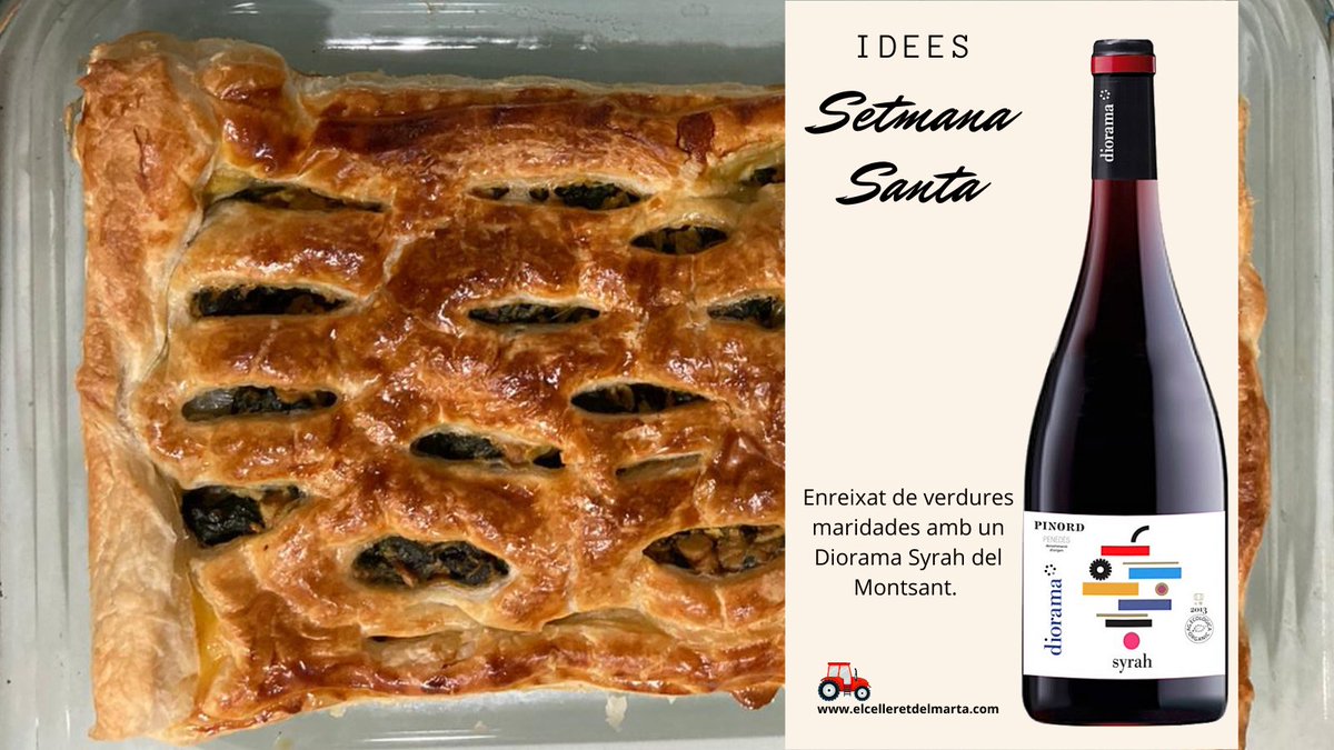 CelleretMarta's tweet photo. Aquí teniu una altra idea de per maridar els nostres vins.
Enreixat de verdures maridades amb un #DioramaSyrah del #Montsant El gust de l'espinac amb panses de l’enreixat combina perfectament amb les aromes de #violetes, #mores, #figues i #xocolata del vi
https://t.co/SulejTlKi6 https://t.co/xdJmCxth8M