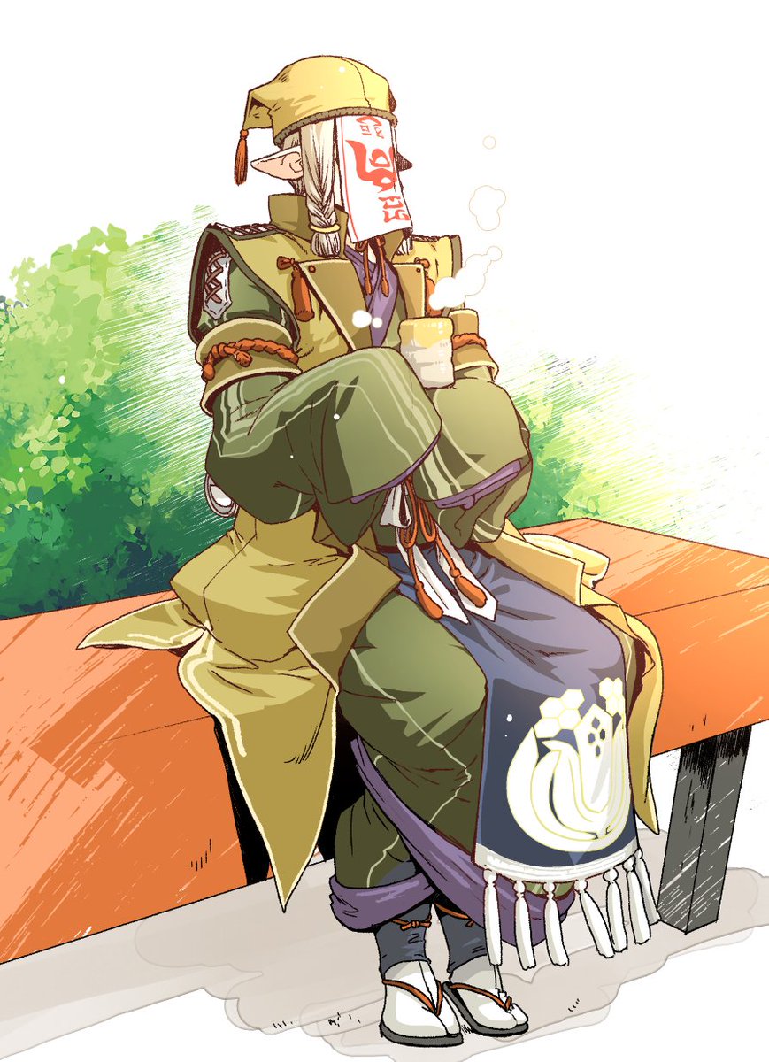 「ちょっとお茶してるカゲロウさん
#モンハンライズ 」|琥珀茶房🐾J庭53/あ18aのイラスト