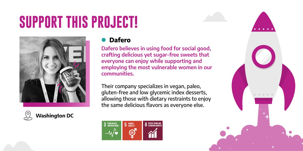💪 #SupportThisProject Founded by <a href="/zdrulina/">Zdrulina</a>, one of our Alumni.
#Dafero is using food for social good, crafting delicious yet sugarfree sweets that everyone can enjoy while supporting and employing the most vulnerable women in our communities. 
Learn more youth20.org/siw/projects/d…