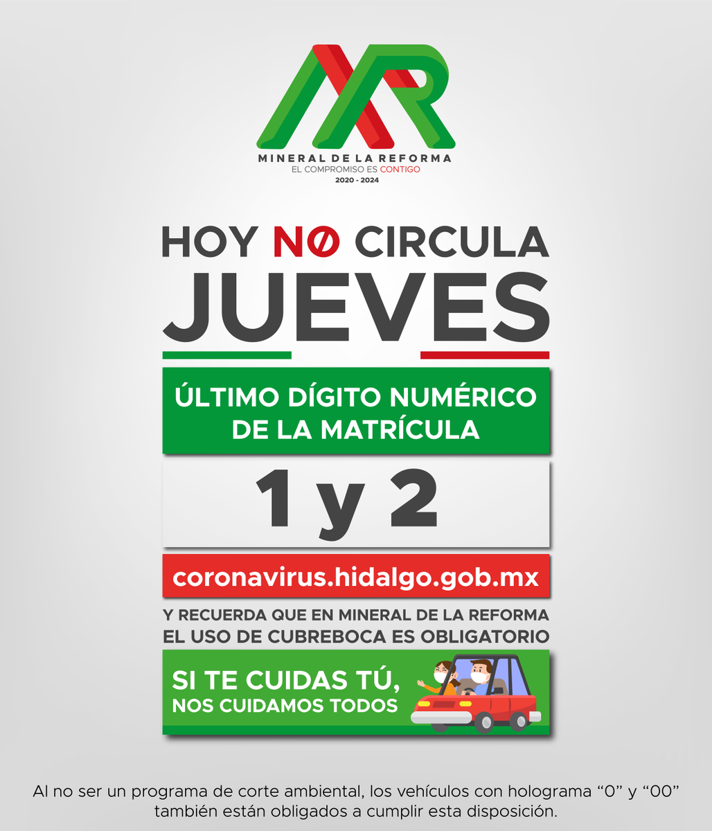 AMineralReforma's tweet photo. La pandemia nos ha llevado a extremar las medidas de prevención con el fin de salvaguardar la salud de las y los mineralreformenses.
En coordinación con el gobierno estatal se optó por reducir la movilidad en el municipio.
#Quenosetepase #MineralDeLaReforma #ElCompromisoEsContigo https://t.co/VOHU1IBxc2