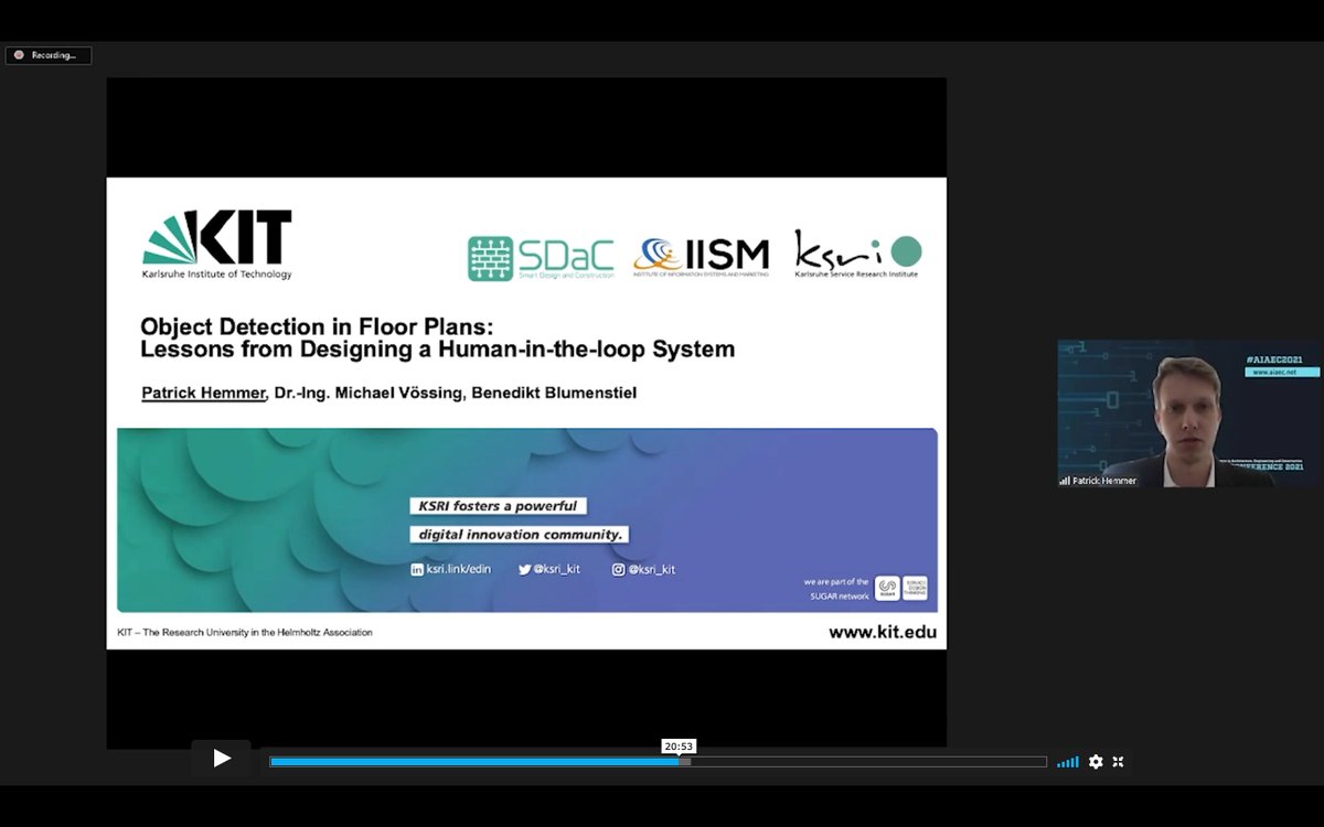 How to combine AI and expertise from humans? 
Last week, on March 24, we had the honour to demonstrate at the international conference AI in AEC 2021 'LESSONS FROM DESIGNING A HUMAN-IN-THE-LOOP SYSTEM'. 

#HumanMachineCollaboration #AI #conference