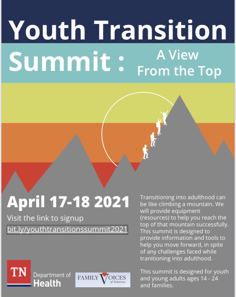 Educators- Please share this opportunity! The Youth Transition Summit is designed to provide information and tools to help young adults (14-24 &amp; families) move forward, in spite of any challenges faced while transitioning into adulthood. docs.google.com/forms/d/14VhhQ…