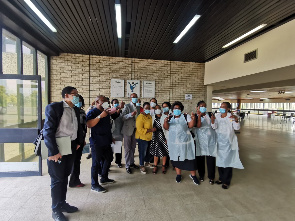 OfficialGDARD's tweet photo. MEC @TauParks has concluded the last Vaccination Visit for today and is impressed with the state of Readiness of the vaccination program. #Treadclosed https://t.co/5e2UwAdvkt