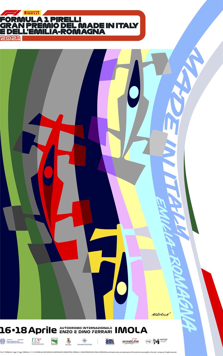RegioneER's tweet photo. #Formula1 #ImolaGP, GRAN PREMIO DEL MADE IN ITALY E DELL'EMILIA-ROMAGNA: ecco il POSTER UFFICIALE. Dal 16 al 18 aprile, autodromo Enzo e Dino Ferrari, Imola. Promozione della #MotorValley e del #MadeinItaly con ministero degli Esteri e Ice. https://t.co/XQmEELSkrt https://t.co/OtRII6QRa7
