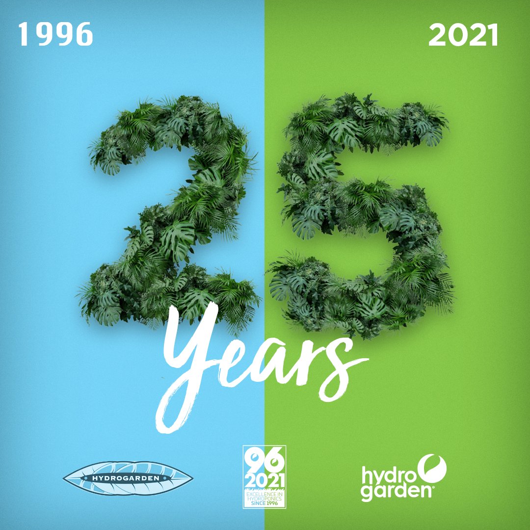 We want to take this moment to say thank you to everyone for their support over the last 25 years! Here's to 25 more amazing years of HydroGarden...

#HydroGarden25th #HydroGarden #25thAnniversary #1996 #25Years