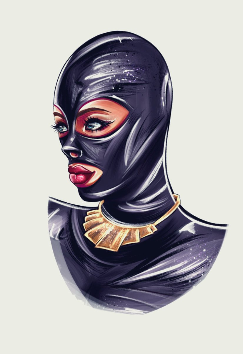 KylieMarilyn's tweet photo. Hello friends, fans, lovers &amp; haters. 🤭🖤💋 Look what I got today. 🤩 Got a lovely drawn artwork by the super lovely and talented Yaroslava. 🥰 Please go check her out: https://t.co/siSBZymJh1 xoxo MKM 💋🖤 #artwork #latex #catsuit #latexart #rubberdoll #heavyrubber #fetish https://t.co/tcD5I1pK1V
