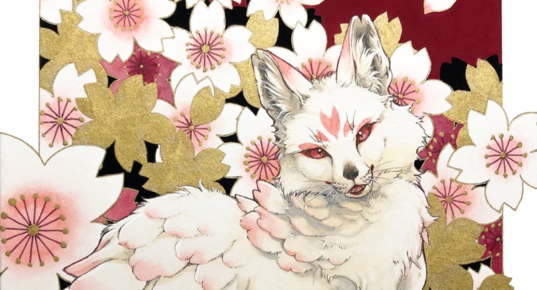原画 手描きイラスト 題名『恋するキツネ』