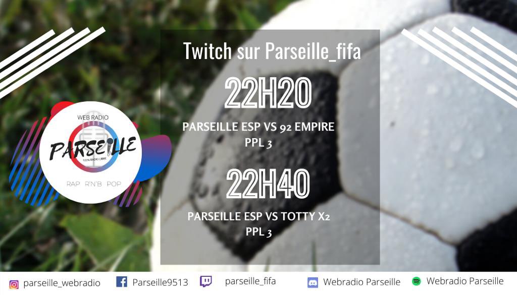 Ce soir nos 2 matches venez nous rejoindre sur la chaîne parseille fifa