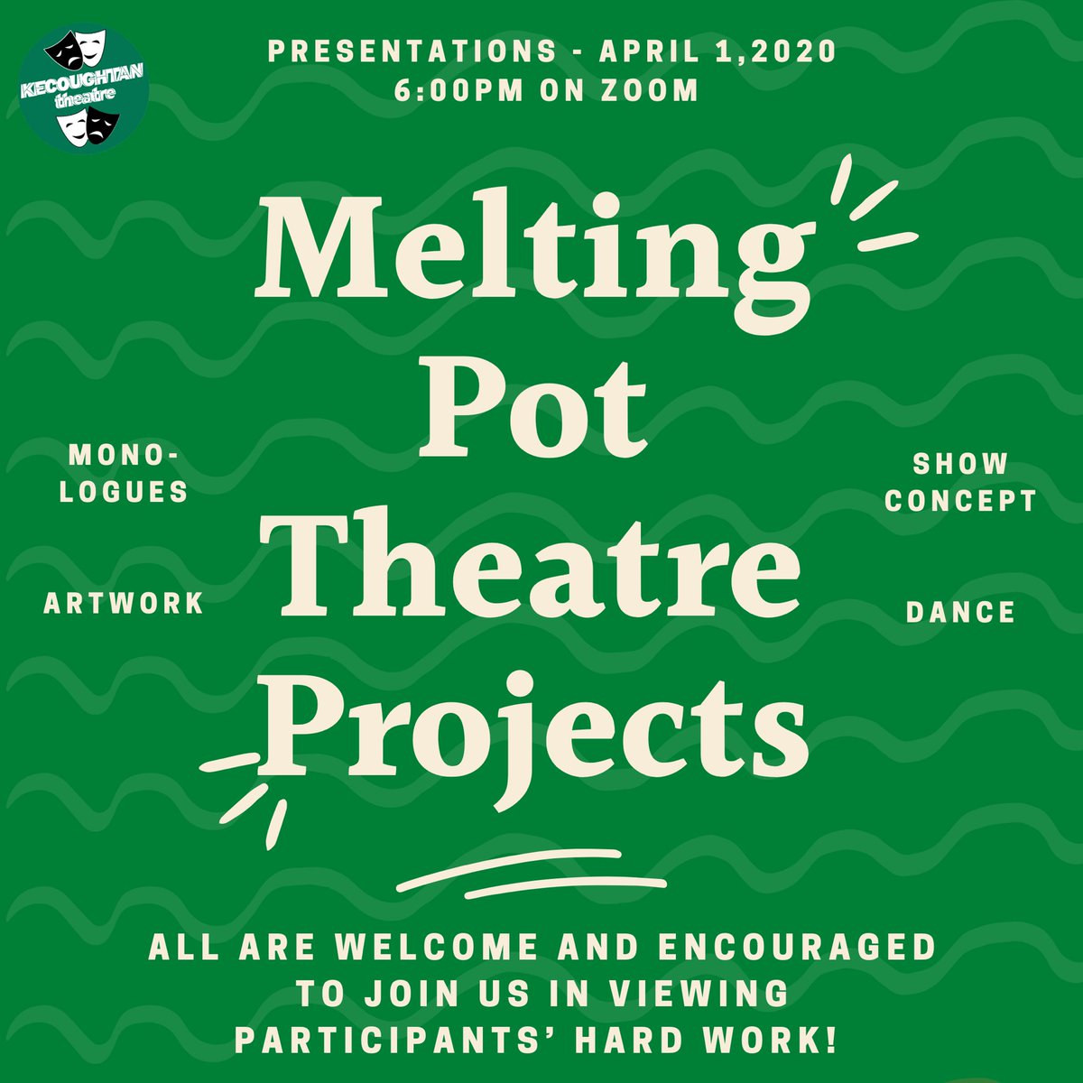 khstheatredept's tweet photo. See you tonight at 6:00! The Zoom link will be posted in Band🌟

#kecoughtantheatre https://t.co/dPgi8pCgpw