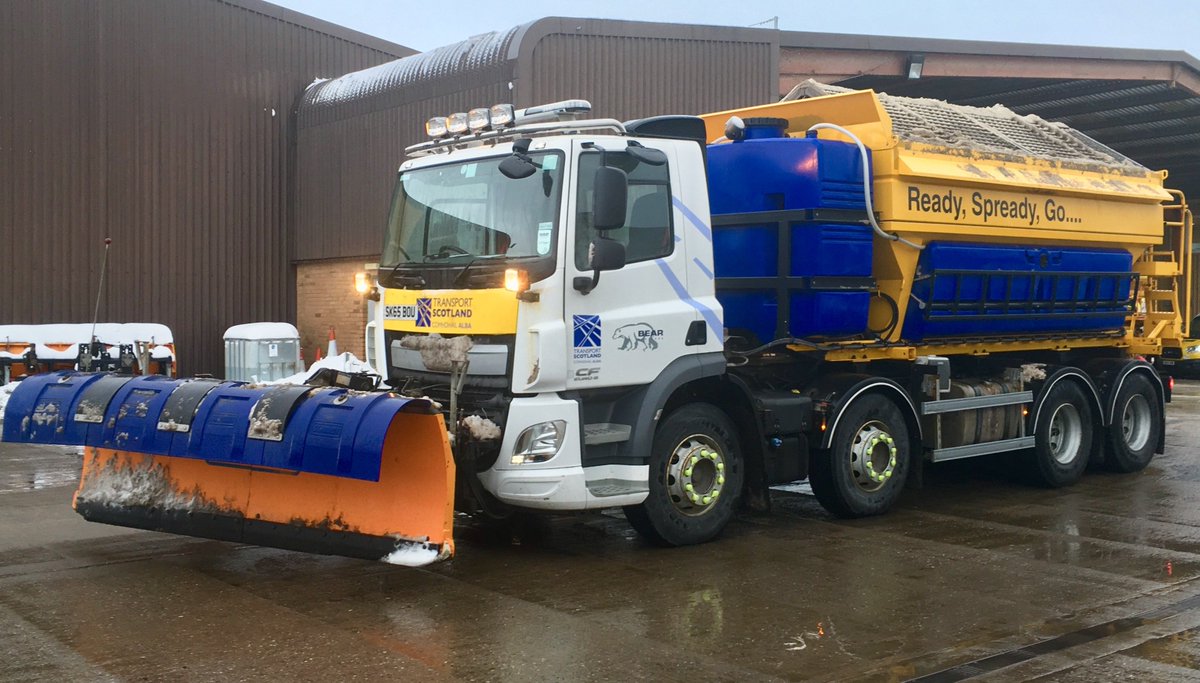 NWTrunkRoads's tweet photo. Another busy night for our teams in the north west! βοΈ There will be 34 gritters out across the network- including #ReadySpreadyGo & #Gritallica who will both be out for salt treatments on the #A9. Please #TakeCare & drive to conditions if out! βοΈ https://t.co/0Nw3GNUwwy