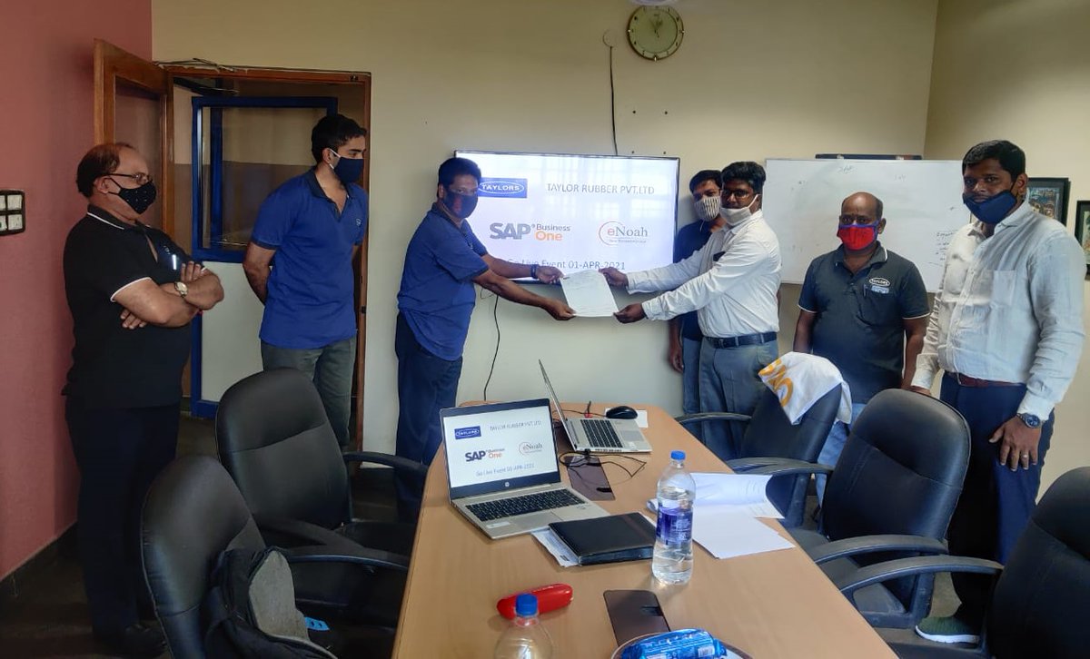 enoahisolution's tweet photo. ✨A leading manufacturer and exporter of custom-made rubber moulded parts in #Chennai gone LIVE with #SAPBusinessOne. 
Congrats Team for the successful implementation and #GoLive  👏👍

@SAPBusinessOne @SAPIndia #ManufacturingERP #SMEs #IntelligentEnterprise #ERP #HANA #eNoah https://t.co/lE8YpwHc3n