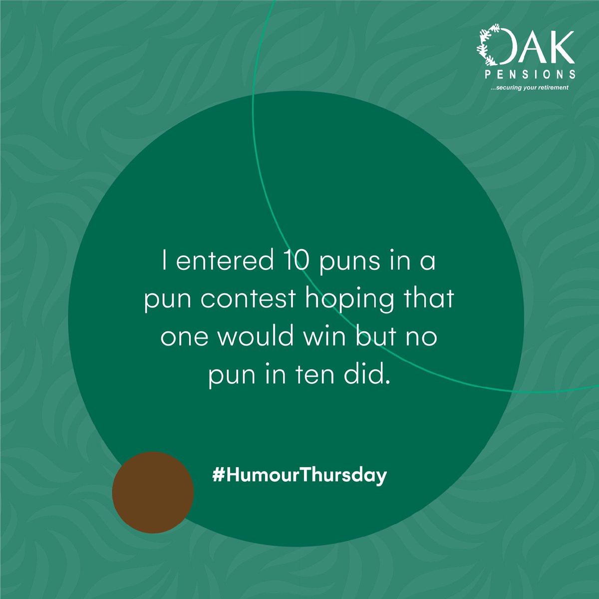oakpensionsltd's tweet photo. Pun intended 😁.
#OakPensions #HumourThursday #RetireToday #RetireWithOak https://t.co/sbxhrQxmX9