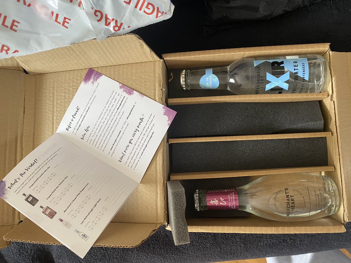 DanielleRHearn's tweet photo. @ILoveGindotcom My mum just recieved her monthly box - no gin included in her box.. hoping this isn’t some funny idea of an April fools joke https://t.co/as5hmU5qUA