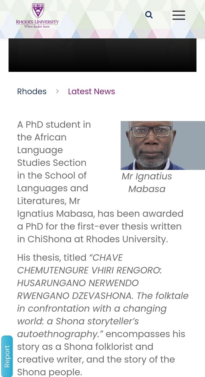 Congratulations Ignatius Mabasa, PhD. First ever thesis written in Shona at Rhodes University. 🙏🙏📚