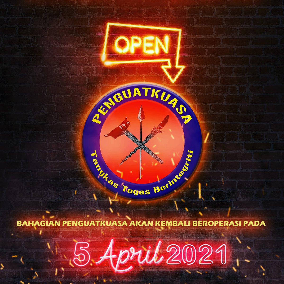 ImigresenP's tweet photo. 𝐌𝐀𝐊𝐋𝐔𝐌𝐀𝐍

Bahagian Penguatkuasa Jabatan Imigresen Malaysia Negeri Pulau Pinang akan kembali beroperasi pada 5 April 2021.

#jimPP
#staysafe
#kitajagakita https://t.co/vfWjODT63H