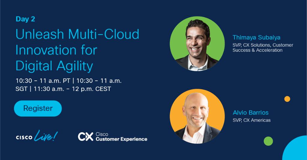 CiscoCX's tweet photo. The EMEAR Day 2 #InnovationTalk is starting soon! Join this session to discover how to access analytics-driven guidance from Cisco experts and the new #CXCloud at every step of your IT modernization journey. https://t.co/YudertMeCf
#CiscoLive #TogetherWithCX https://t.co/ArKnFO8gLN