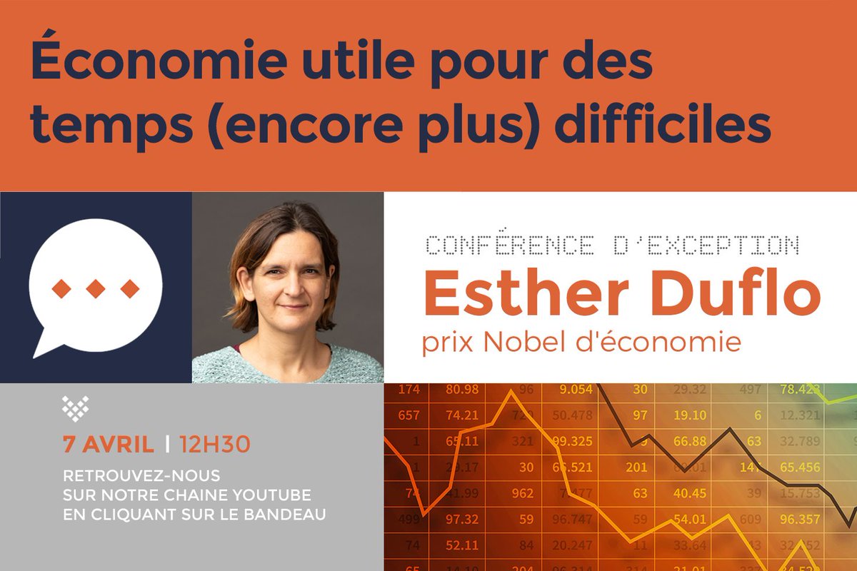 #économie // Esther Duflo, Prix Nobel d'économie, ouvrira le cycle des conférences d'exception 2021 de l'<a href="/UGrenobleAlpes/">Université Grenoble Alpes</a> financé par l'IDEX. Un événement à ne pas manquer le 7 avril !
👉bit.ly/3cFnlUf