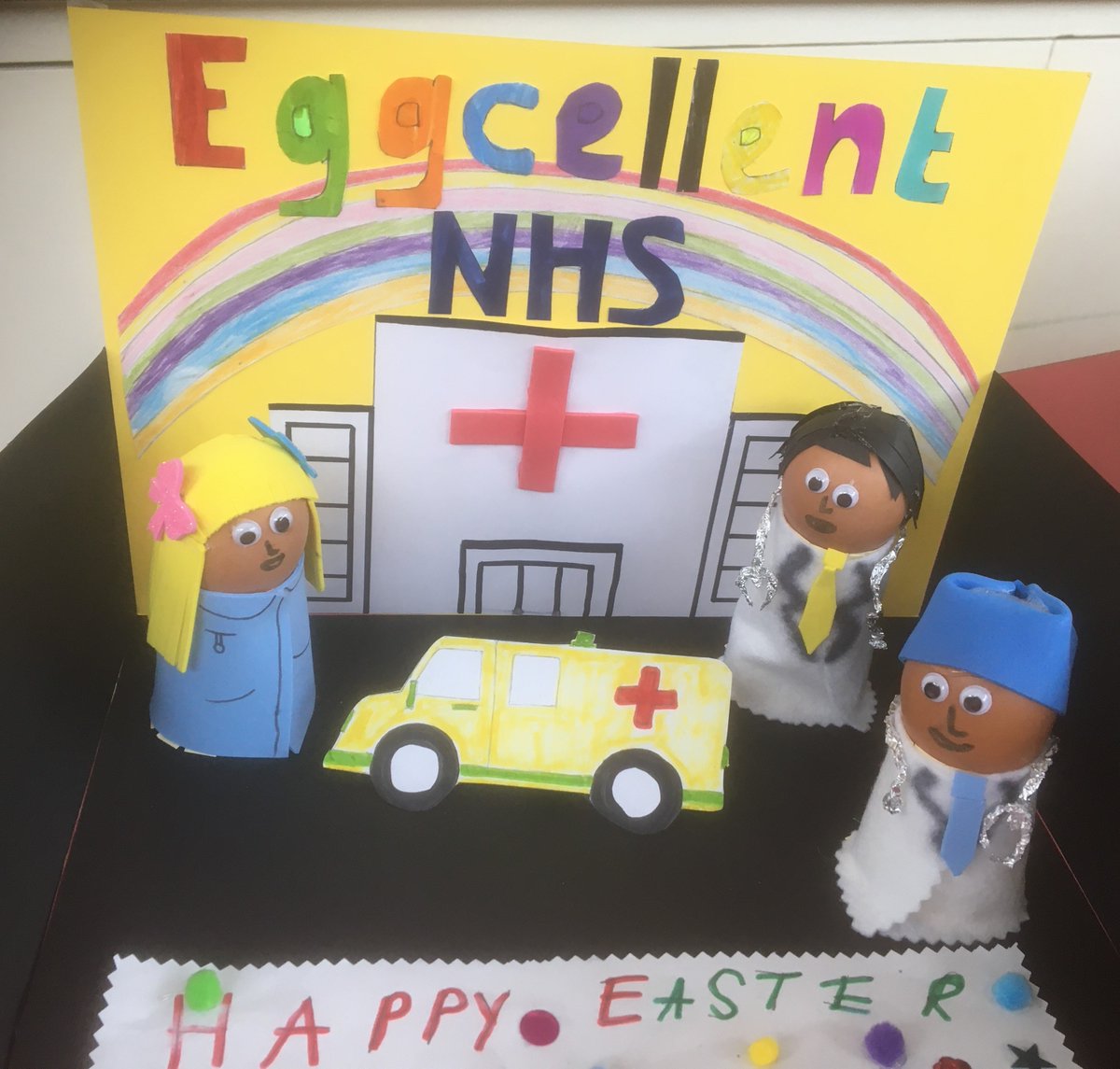 PalacefieldsPS's tweet photo. Can't believe how "egg...scellent" our entries are for this year's decorated egg competition!  Well done to everyone who entered. #HappyEaster #NHS #wishwecouldshowyoualltheamazingentries https://t.co/mgRf03SPnu