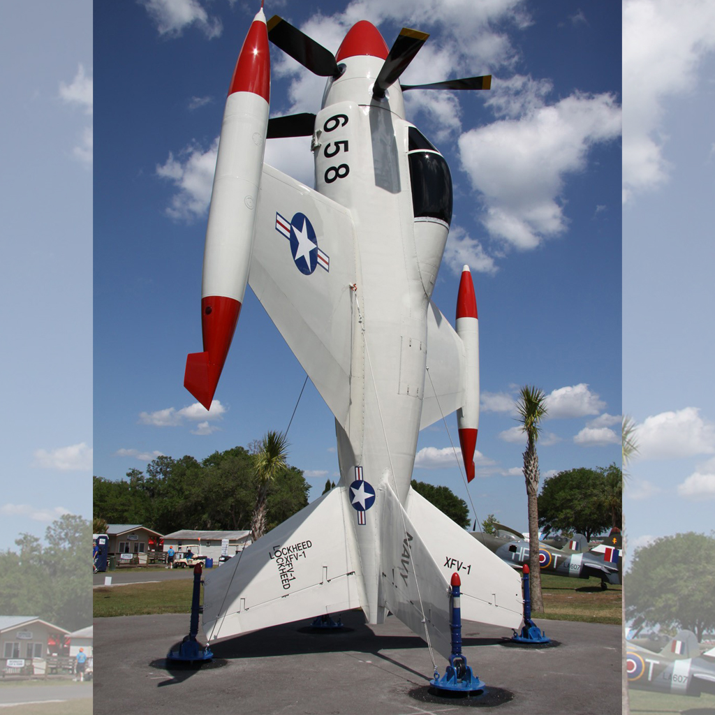 Excited to be able to finally announce our brand new flight simulator! The Lockheed XFV “Salmon” was thought up because deck space was limited on Navy ships, so there has long been an interest in developing vertical takeoff. The only one in the world and with FULL MOTION!