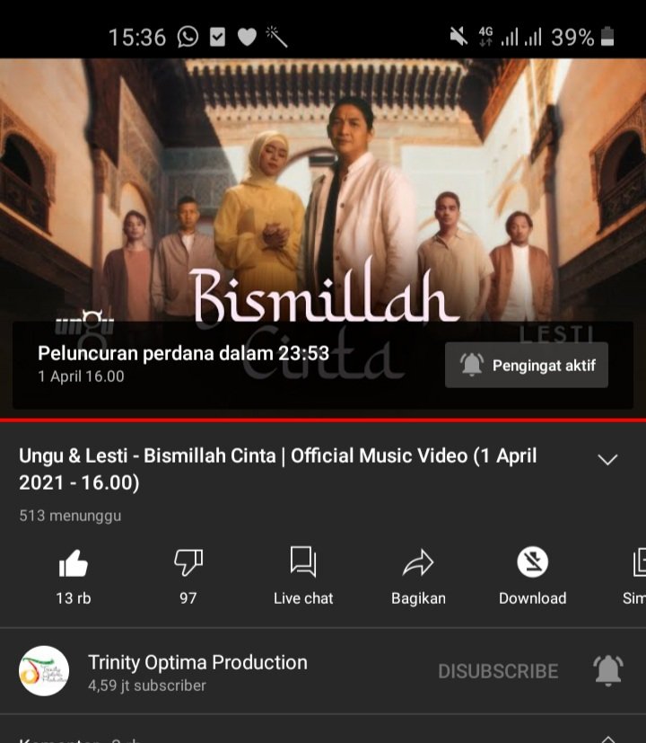 23 menit menuju #BismillahCintaUnguLesti <a href="/Lesti_Jenong_DA/">Lestykejora</a>
 On youtube <a href="/TrinityOptimaP/">Trinity Optima Production</a>