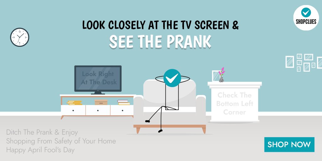ShopClues's tweet photo. Getting bored? Try this and have some fun 😎 Look hard and you will see what we are really upto this April Fool's Day 🌚

#AprilFoolsDay https://t.co/tx2zUEFlQ4