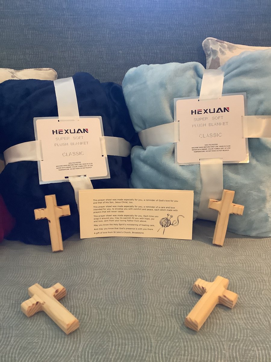 BurwoodHome's tweet photo. Thank you so much to St John's church Broadstone who have kindly donated comfort prayer blankets to our residents. The blankets have been blessed at the church, &amp; are a lovely way of spreading peace and support at such an uncertain time #burwood #prayer #easter2021 🤲⛪️🌞 https://t.co/uGh7jLxHIx
