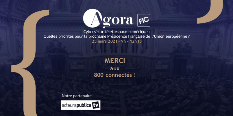 #MERCI 🙏

Le 25 mars dernier vous étiez plus de 800 connectés 💪💻 à <a href="/AgoraduFIC/">Agor@ du FIC</a> X <a href="/acteurspublics/">acteurs publics</a> "#cybersécurité : quelles priorités pour la présidence française de l'Union européenne #PFUE".

Merci encore à nos intervenants 👏

Retrouvez le #Replay 👉 cutt.ly/5ciMRcA