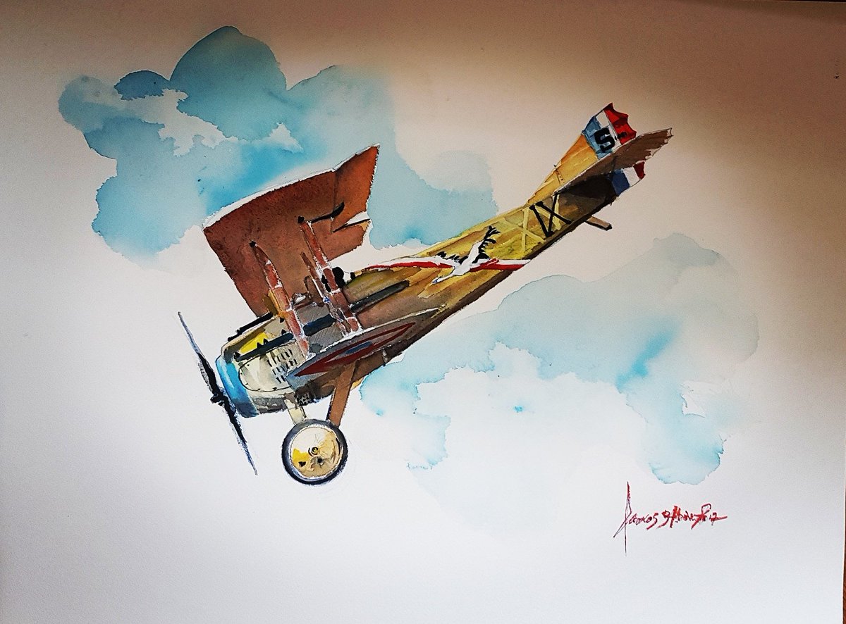 FdOrangeARTSOF's tweet photo. #SPAD13 #SPAD #SOCIETEPRODUCTRICEDAVIONDEPERDUSSIN #RENÉFONCK #FONCK #AQUARELLE #AVIATION #AVGEEK #art #artwork #workart #peinture #watercolorpainting #painting #fOrangeArt #BALDINOTTI #francoisbaldinotti #Aviation #aviationfans #avgeek https://t.co/Gg5sVdBEyk