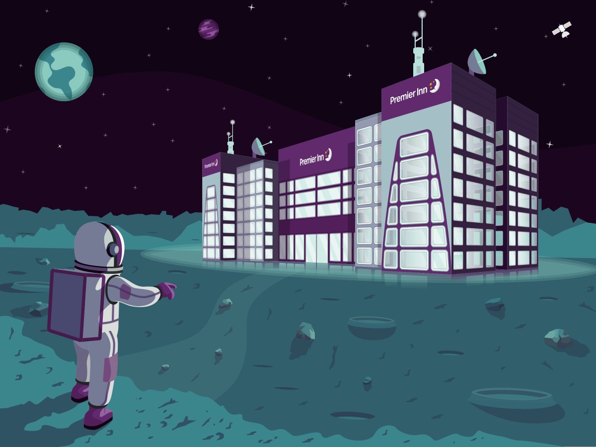 It’s a case of “one small step for man, one giant leap for Premier Inn” today as we open the doors to our newest hotel… on the moon! 🌚 We’ll be taking bookings from 17th May, but rooms will go fast. To infinity and beyond! ✨🌛