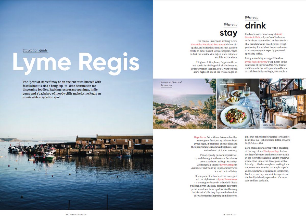 We are thrilled to be included in the April edition of @food_mag as lead entry in their Staycation guide to #LymeRegis. Read the full article on page 25 at intellimag.net/html5/foodmag/…