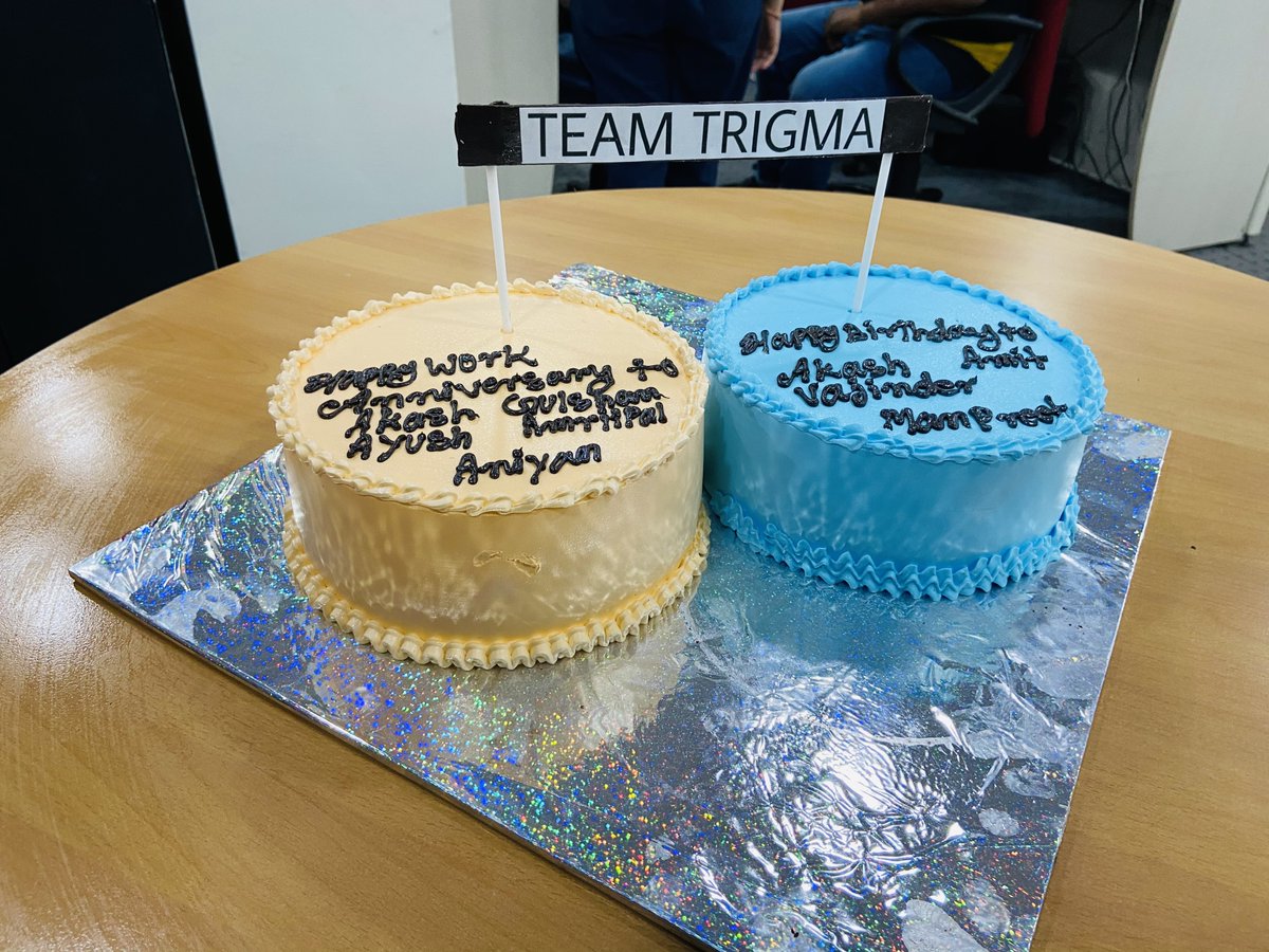 Trigma's tweet photo. #Remarkablepeople deserve #remarkablethings! We hope that amazing things occur in your life and your year ahead is filled with joy. 

#HappyBirthday and #WorkAnniversary 

#Note-Trigma follows all the covid-19 precautions. Mask are removed just for the purpose of taking pictures. https://t.co/5gTrfRWa2w