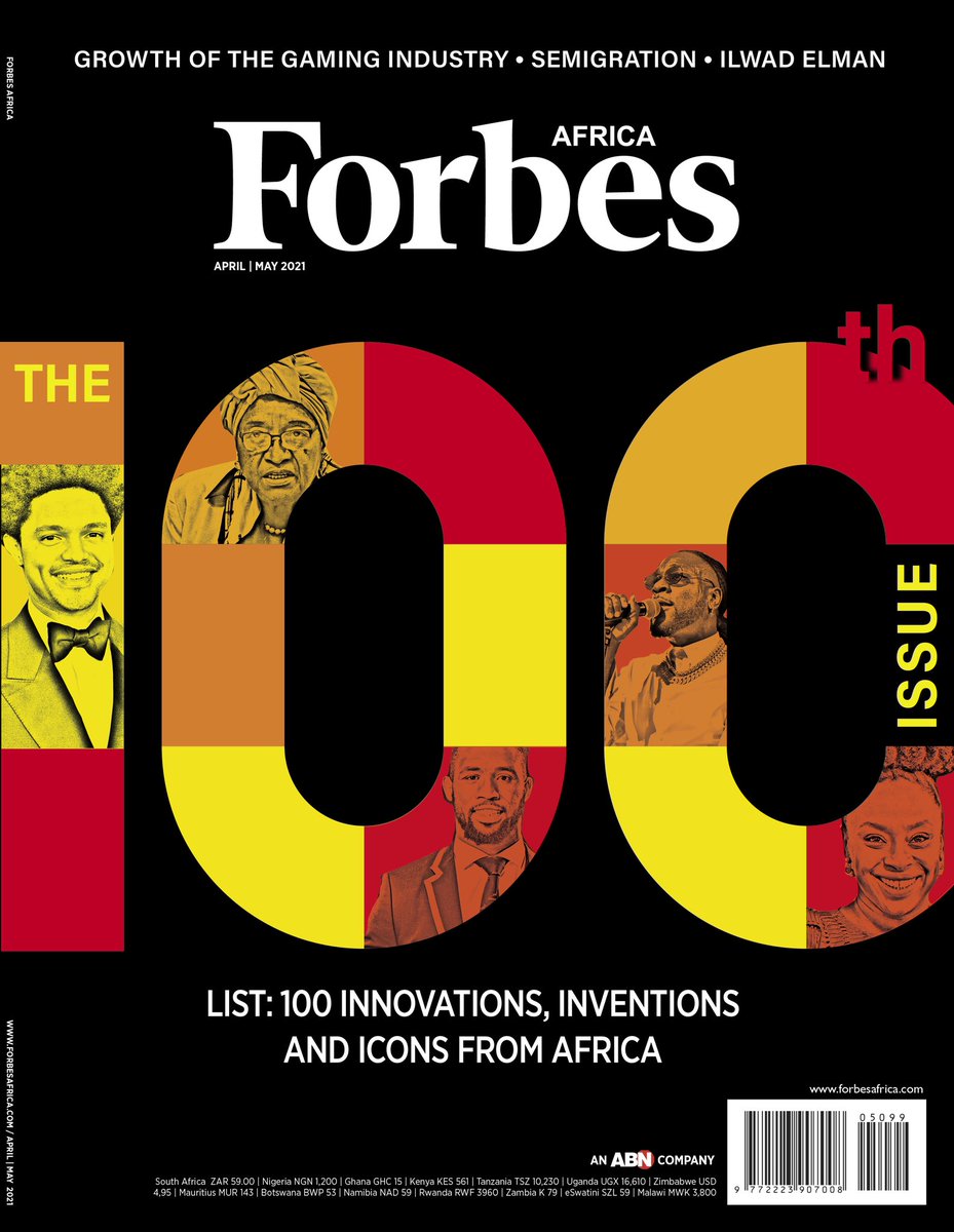 METHILRENUKA's tweet photo. @forbesafrica’s 100th Issue is here, with the list of lists - 100 innovations, inventions and icons from Africa. The continent has produced some of the finest minds and incredible ideas, and this is but a small subset of what truly exists but read this inspiring spread, out now! https://t.co/NMWKF7slHF